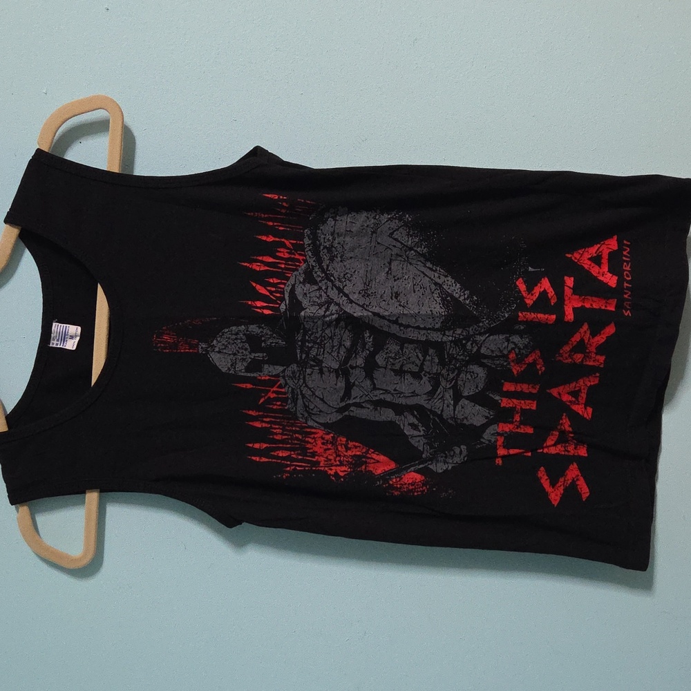 Kids Spartan Graphic Tank Top - Black and Red